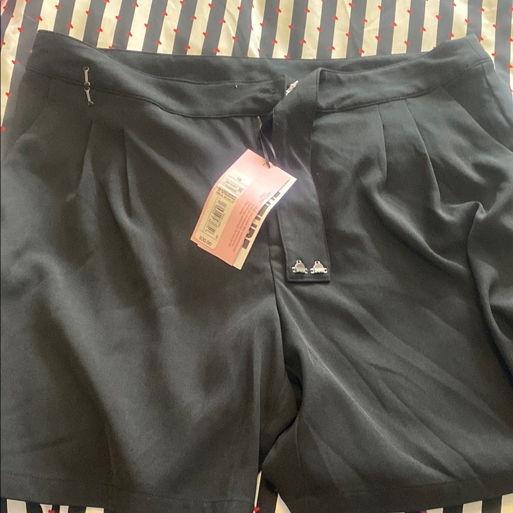 Black Bermuda Shorts with Smooth Finish